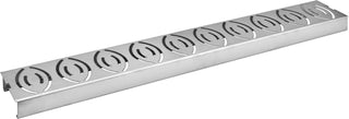 Plantex Drain Cover/304 Grade Stainless Steel Long Shower Drain/Drainage Cover/Bathroom Drain Cover (10 x 45 cm - Matt) (D418-Lotus)