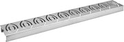 Plantex Drain Cover/304 Grade Stainless Steel Long Shower Drain/Drainage Cover/Bathroom Drain Cover (10 x 45 cm - Matt) (D418-Lotus)