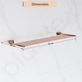 Plantex Smero Pure Brass 24 inch Towel Rack for Bathroom/Towel Stand/Hanger/Towel Holder/Towel Bar/Bathroom Accessories - Smart (PVD Rose Gold)