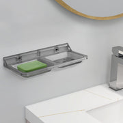 Plantex Unbreakable ABS Plastic Double Soap Dish/Stand/Holder for Bathroom & Kitchen/Bathroom Accessories (Transparent)