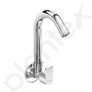 Plantex Water Tap for Kitchen Sink with Water Saving Aerator/Brass Spindle for Kitchen Sink Tap with Wall Flange -(CRM-1287-Chrome)