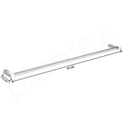Plantex Stainless Steel Towel Hanger for Bathroom/Single Towel Rod/Towel Stand for Kitchen/Bathroom Accessories (24-inch) Chrome