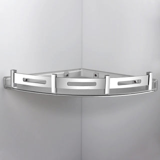 Plantex Bathroom Corner Shelf for Wall Plastic/Unbreakable Corner Stand for Bathroom with Stainless Steel Railings/Bathroom Accessories (9x9 inches, Transparent)