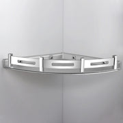 Plantex Bathroom Corner Shelf for Wall Plastic/Unbreakable Corner Stand for Bathroom with Stainless Steel Railings/Bathroom Accessories (9x9 inches, Transparent)