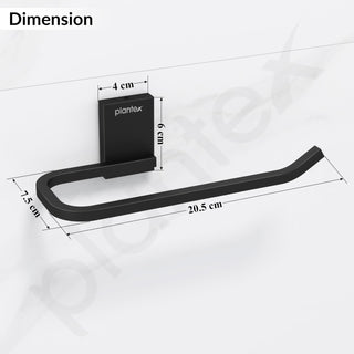 Plantex 304 Grade Stainless Steel Hand Towel Hanger/Napkin Holder for Wash Basin/Towel/Napkin Ring/Bathroom Accessories (Crystal - Black)