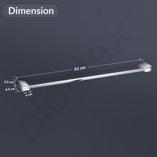 Plantex Smero Pure Brass Towel Hanger for Bathroom/Single Towel Rod/Towel Bar/Bathroom Accessories - Arrete (24 Inch-Chrome)