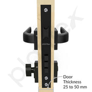 Plantex Triple Security Door Lock For Home/Main Door Lock Set With 3 Years Of Warranty/Mortise Lock For Door With Brass Lock Body & Cylinder(7107 - Black), Knob