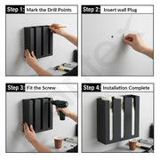 Plantex Metal Cup Holder/Cup Organizer for Kitchen/Cup Holder for Kitchen/3 Column- (Black)