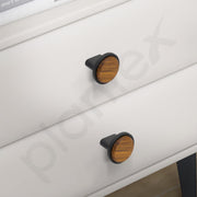 Plantex Knobs for Drawer/Round Drawer Knobs/Knobs for Cabinets/Pull-Push Knobs for Kitchen/Bedroom Drawer - Pack of 6 (Small, Black & Wood)