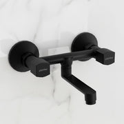Plantex Non-Telephonic Wall Mixer for Bathroom with Brass Spindle/Mixer Tap for Bathroom with Water Saving Aerator/Wall Flange and Teflon Tape - Pack of 1 (Black)