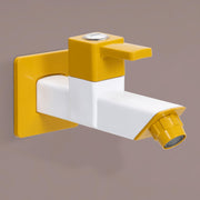 Plantex PTMT EDS-122 Single LeverPainted Bib Tap For Bathroom With Water Saving Aerator/Bib Cock For Bathroom With Plastic Wall Flange & Teflon Tape (Yellow & White)