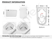 Plantex Smart Commode/Auto Lid Closing and Flushing with Foot Sensor with 18 Months Warranty Automatic Toilet with Water Saving Technology/Heated Toilet Seat - S Trap (White)