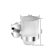 Plantex Smero Pure Brass ToothBrush and Paste Holder/Tumbler Holder/Toothpaste Holder/Bathroom Accessories - Circle (Chrome)