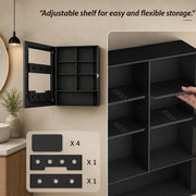 Plantex Bathroom Cabinet with Mirror/ABS Bathroom Storage Organiser/Multipurpose Bathroom Shelf/Wall Mount Mirror Cabinet for Wash Basin (14x18 Inch, Black)