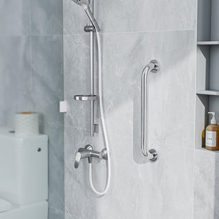 Plantex 24 Inch Handle for Bathroom Support/Anti-Slip Shower Grab Bar - Stainless Steel Bathroom Handrail (Chrome)