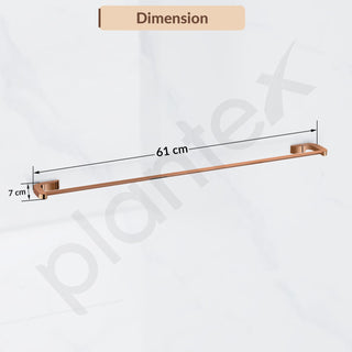 Plantex Smero Pure Brass Towel Hanger for Bathroom/Towel Stand/Single Towel Rod/Bathroom Accessories - Smart (24 Inch-PVD Rose Gold)