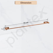 Plantex Smero Pure Brass Towel Hanger for Bathroom/Towel Stand/Single Towel Rod/Bathroom Accessories - Smart (24 Inch-PVD Rose Gold)