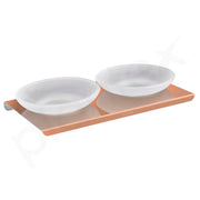 Plantex Stainless Steel Frosted Glass Double Soap Holder for Bathroom/Wall Mounted Soap Holder/Soap Stand/Bathroom Accessories - (Rose Gold-Matt)