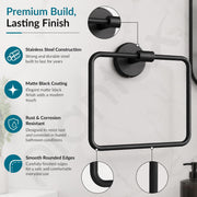 Plantex Stainless Steel Towel Hanger for Wash Basin/Towel Ring/Napkin Hanger for Bathroom/Towel Holder/Bathroom Accessories (Black)