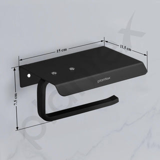 Plantex Toilet Paper Holder for Bathroom/Stainless Steel Tissue Paper Roll Holder/Bathroom Accessories - Pack of 1 (Black)