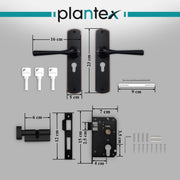 Plantex Premium Door Lock with/Main Door Lock for Home/6-Lever Lock Mechanism with 3 Years of Warranty/Mortise Lock for Door - Main Door Lock Set (DTM-592 - Copper Antique Finish)