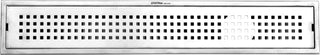 Plantex 304 Grade Stainless Steel Long Shower Drain/Floor Trap/Jali Removable Grate/Lid for Bathroom and Kitchen (10 x 45 cm - Matt) (A418-Square)