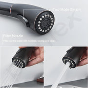 Plantex Pure Brass Single Lever Kitchen Sink Tap/Sink Tap for Kitchen Pull Out Flexible Swivel spout/Sink Mixer tap Hot & Cold/Tap for Kitchen Sink-(8989-Black)