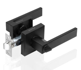 Plantex Brass New Age Bathroom Door Locks/Key-Less Door Lock Set For Bedroom/Balcony/Office/Storeroom - Reversible Design (Black Finish, 30Mm To 50Mm Door Range)