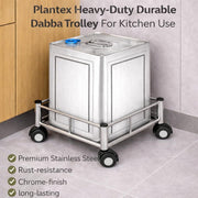 plantex Stainless Steel Standard Oil Container Trolley/Dabba Trolly - Easy to Move - Wheel Trolley