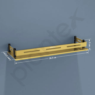 Plantex Shelf for Bathroom/Stainless Steel Shelf/Multipurose Shelf for Bathroom/Bathroom Accessoriece - (15 x 5 Inch, PVD Gold)