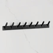 Plantex Wall Hooks for Hanging Cloth/Stainless Steel Towel Hangers/Bathroom Robe Hooks/Door Hangers/Square Wall Hook/Hook Rail for Hanging Keys - 8 Hooks (Pack of 1, PVD Black)