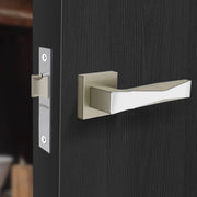 Plantex Heavy Duty Door Lock – Bathroom Door Lock/Mortise Keyless Handle Set for Home/Bathroom/Store Room/Balcony/Office with Baby Latch – (7085 – Satin White & Chrome Finish)