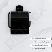 Plantex 304 Grade Stainless Steel Toilet Paper Holder for Washroom/Tissue Paper Roll Holder/Bathroom Accessories - Parv (Black)