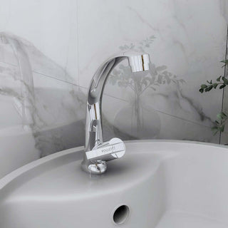 Plantex Pure Brass Pillar Tap for Wash Basin with 360° Swivel Spout for Sink Tap with Water Saving Aerator with 7 Year Warranty (AQ-1412-Chrome)