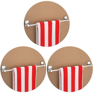 Plantex Stainless Steel 304 Grade Darcy Towel Hanger for Bathroom/Towel Rod/Bar/Bathroom Accessories(24-inch/Chrome) - Pack of 3
