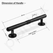 Plantex 8 Inch Pull-Push Door Handle/Stainless Steel Main Door Handle/3 Years Warranty Pack of 2 (S-142, Black)