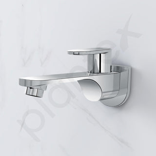 Plantex Pure Brass ORN-202 Tap for Bathroom with Water Saving Aerator/Bib Cock with Wall Flange and Teflon Tape-7 Year Warranty (Chrome)