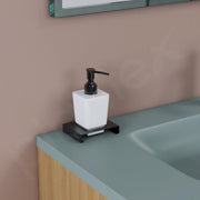 Plantex Shampoo Dispenser/Stainless Steel and ABS Soap Dispenser for Bathroom/Hand Wash Dispenser/Bathroom Accessories - Table Top (Black & ABS)