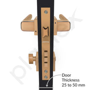 Plantex Premium Door Lock with 3 Years of Warranty/Main Door Lock for Home/Mortise Lock Set for Home (7093 - Pvd Choco & Satin Black Matt)