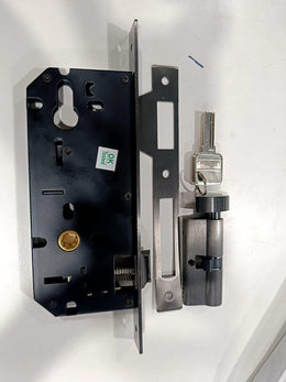 Plantex Mortise Door Lock Set with Brass Cylinder & Keys/Heavy-Duty Main Door Lock Body - Pack of 1 (Satin Black)