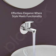 Plantex Water Tap for Bathroom with Water-Saving Tap/Wall Mount Bib Tap with Wall Flange and Teflon Tape/Basin Tap for Home (CRM-1281-Mirror Chrome Finish)