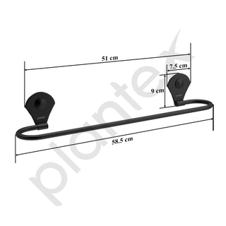 Plantex Royal Self-Adhesive Stainless Steel Single Towel Rod/Towel Bar/Towel Holder/Towel Hanger for Bathroom/Bathroom Accessories - 24 Inch (Black, Powder Coated)