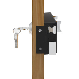 Plantex Heavy Duty Night Latch Door Lock with Key & Knob for Main Door/Inside Opening for Home,Hotel,Office - (Z-Black)