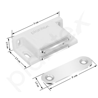 Plantex Door Catcher/Door Magnet for Cabinet/Cupboard/Wardrobe/Door Closer Magnet for Home/Office - Pack of 8 (White)