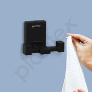 Plantex 304 Grade Stainless Steel Hooks for Hanging Clothes/Robe Hooks for Bathroom/Cloth Hanger for Wall - Black (Senso)