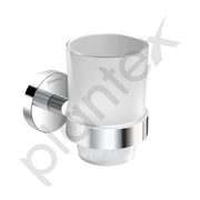 Plantex Smero Pure Brass ToothBrush and Paste Holder/Tumbler Holder/Toothpaste Holder/Bathroom Accessories - Circle (Chrome)