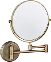 Plantex Brass And 304 Grade Stainless Steel Body Two-Sided 360Ã‚Â° Swivel Mirror/Bathroom Mirror/Makeup Mirror/Vanity Mirror Wall Mounted (8 Inches/Brass Antique) - Round