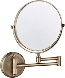 Plantex Brass And 304 Grade Stainless Steel Body Two-Sided 360Ã‚Â° Swivel Mirror/Bathroom Mirror/Makeup Mirror/Vanity Mirror Wall Mounted (8 Inches/Brass Antique) - Round