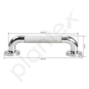 Plantex Non-Slip Toilet Support for Elderly People/304 Grade Stainless Steel Balance Support Grab Bar for Bathroom - Pack of 1 (Chrome & White)