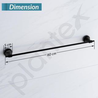 Plantex 304 Grade Stainless Steel Towel Hanger for Bathroom/Holder Stand/Single Towel Rod/Bathroom Accessories - Niko (Black)